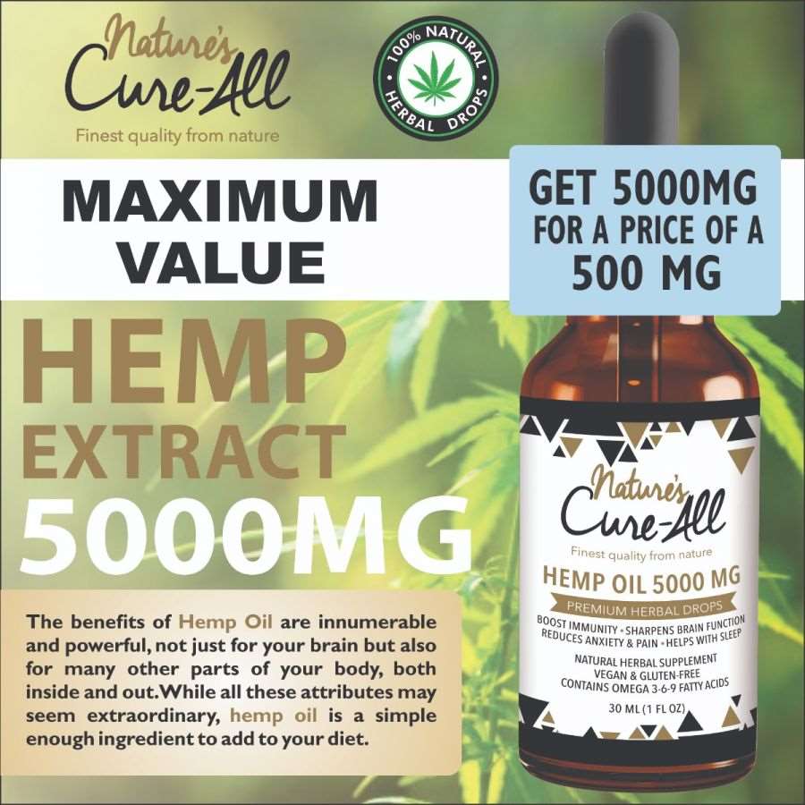 Hemp Extract - 5000 MG | 1-Pack OR 2-Pack Hemp Extract - 5000 MG | 1-Pack OR 2-Pack