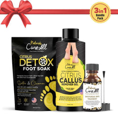 3-in-1 Bundle of Care for Nail & Feet with Foot Soak, Callus Remover Gel & Nail Solution