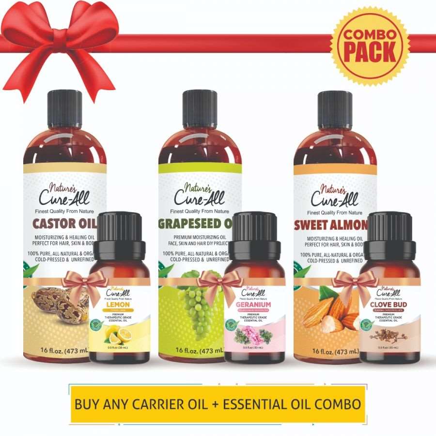 The Nature's Elixirs Combo - Essential Oil + Carrier Oil of Your Choice The Nature's Elixirs Combo - Essential Oil + Carrier Oil of Your Choice